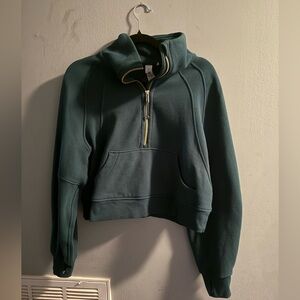 Emerald green and gold scuba half-zip
